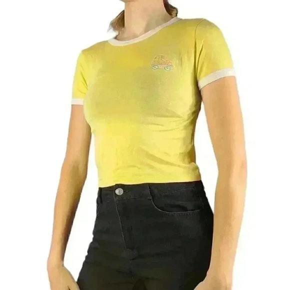 Forever 21 Embroidered Roller Skate Cropped Tee - Picture 2 of 3